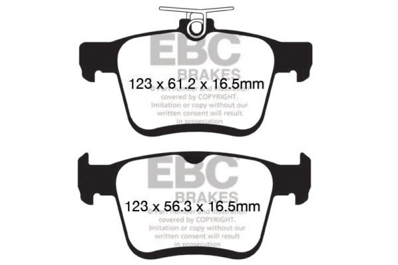 EBC DP32153C 2014+ Audi A3 1.8 Turbo (w/Electronic Parking Brake) Redstuff Rear Brake Pads
