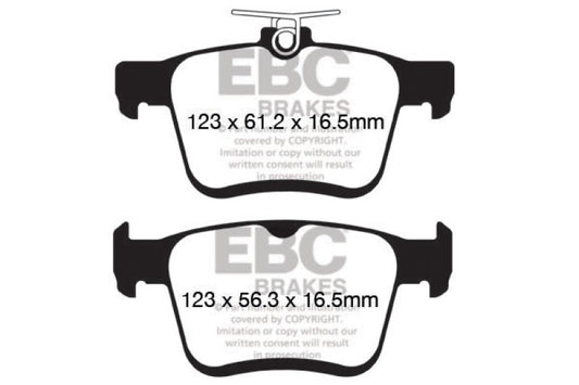 EBC DP42153R 2014+ Audi A3 1.8 Turbo (w/Electronic Parking Brake) Yellowstuff Rear Brake Pads