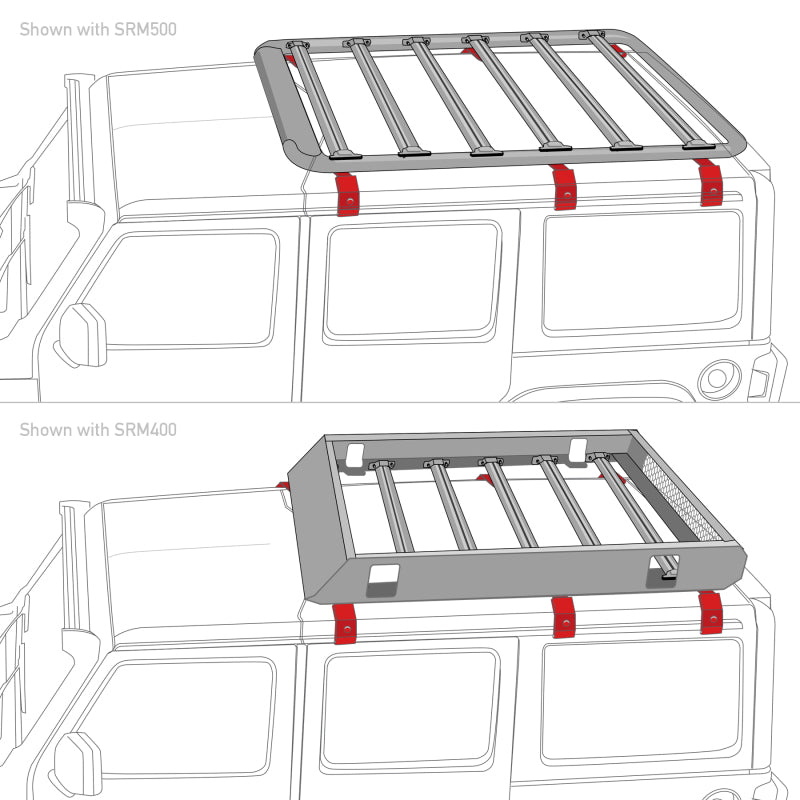 Go Rhino 5910011T 6pc Rain Gutter Mounting Kit for SRM Rack