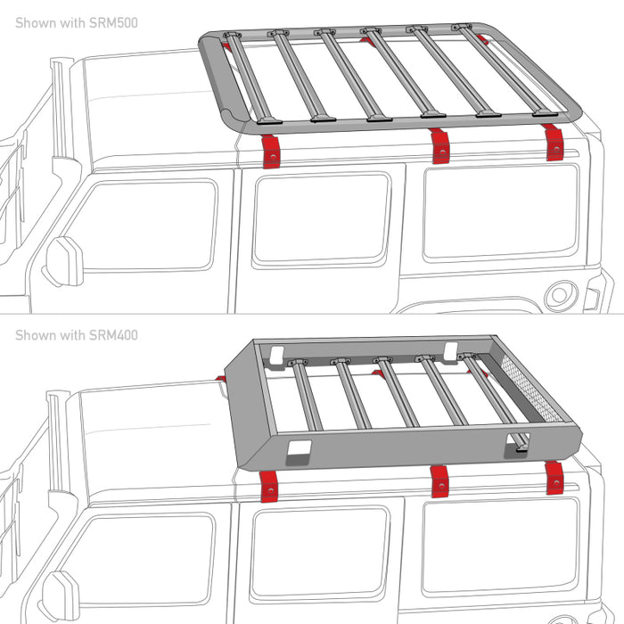 Go Rhino 5910011T 6pc Rain Gutter Mounting Kit for SRM Rack