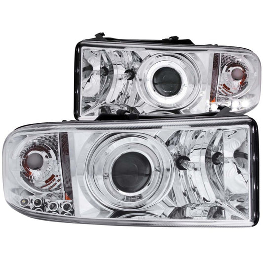 ANZO 111195 1994-2001 Dodge RAM Projector Headlights w/ Halo Chrome