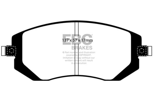 EBC DP21661 04-06 Saab 9-2X 2.0 Turbo Greenstuff Front Brake Pads