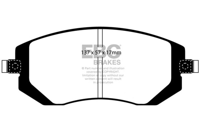 EBC DP21661 04-06 Saab 9-2X 2.0 Turbo Greenstuff Front Brake Pads