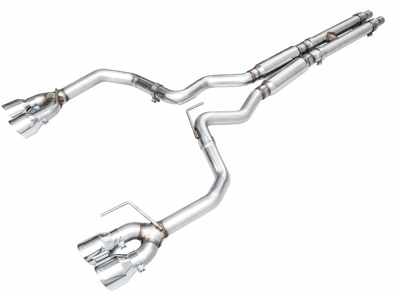 AWE Tuning 3020-42650 AWE 2024 Ford Mustang GT Fastback S650 RWD Track Edition Catback Exhaust w/ Quad Chrome Silver Tips