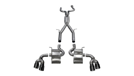 CORSA Performance 14770BLK Corsa 2016-24 Chevy Camaro SS 6.2L Xtreme+ 2.75in Cat-Back Dual Rear Exit w/ Twin 4in Black PVD Tips