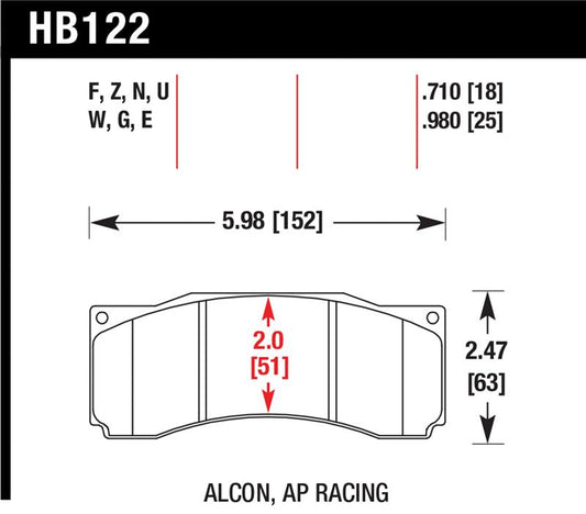 Hawk Performance HB122G.710 Hawk Stoptech ST-60 Caliper DTC-60 Race Brake Pads