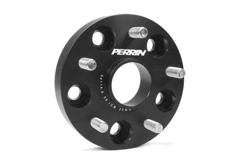 Perrin Performance PSP-WHL-025BK PERRIN Subaru 25mm Wheel Spacers 5x114.3 BP w/56mm Hub - Black