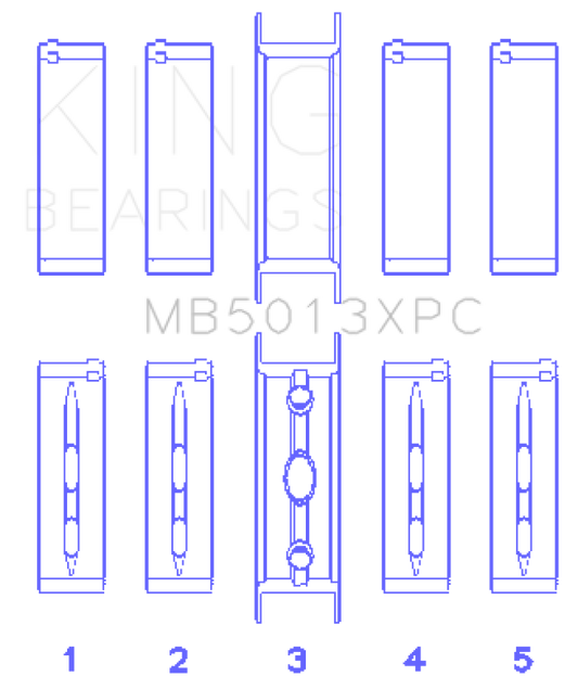 King Engine Bearings MB5013XPC Chevy LS1/LS2/LS6 Performance Main Bearing Set w/ pMaxKote - Size STD