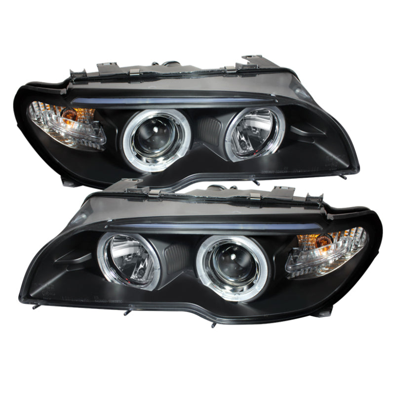SPYDER 5077141 Spyder BMW E46 3-Series 04-06 2 DR Projector Halogen Model- LED Halo Blk PRO-YD-BMWE4604-2DR-HL-BK