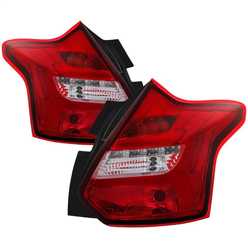 SPYDER 5085153 Spyder 12-14 Ford Focus 5DR LED Tail Lights - Red Clear (ALT-YD-FF12-LED-RC)