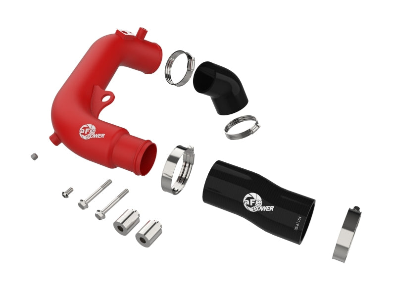 aFe 46-20778-R 2024+ Jeep Wrangler JL L4-2.0L (t) BladeRunner 2-1/2in Aluminum Hot Charge Pipe - Red