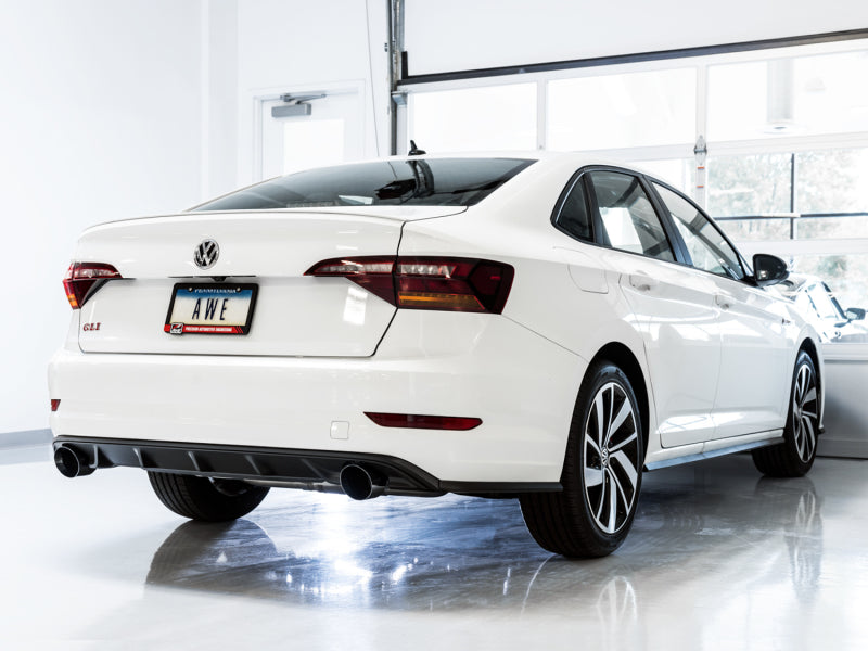 AWE Tuning 3020-23036 18-21 Volkswagen Jetta GLI Mk7 Track Edition Exhaust - Diamond Black Tips (Fits OEM DP)
