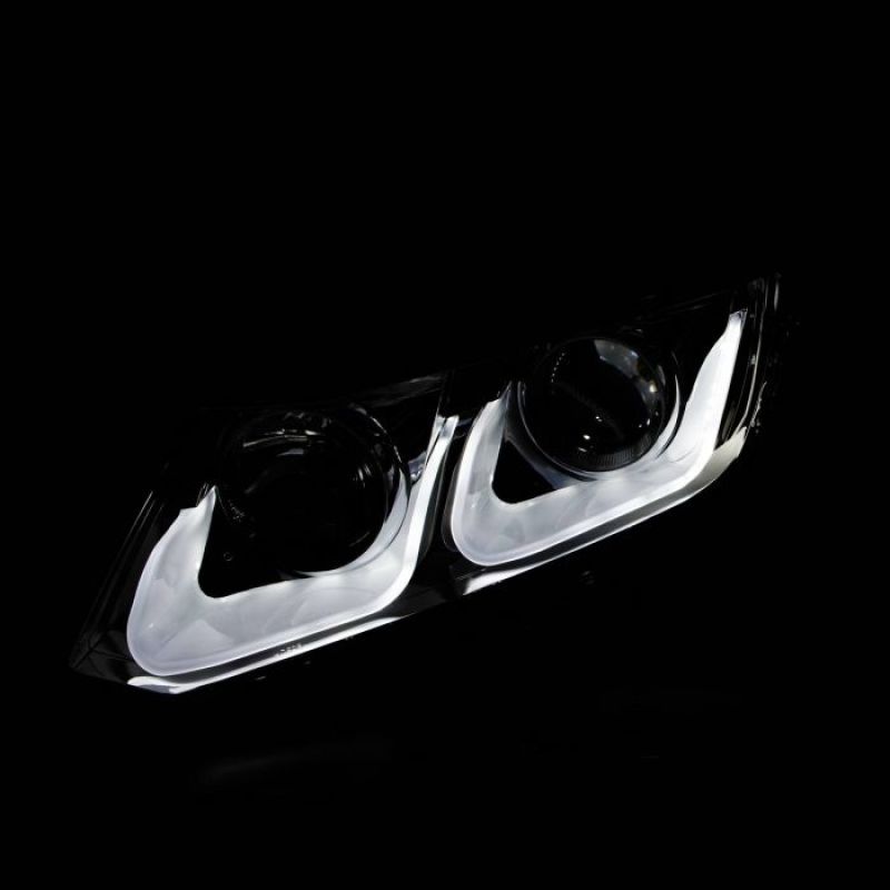 ANZO 121478 2012-2015 Honda Civic Projector Headlights w/ U-Bar Chrome