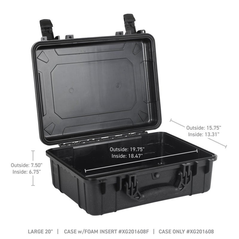 Go Rhino XG201608 XVenture Gear Hard Case - Large 20in. / Lockable / IP67 / Automatic Air Valve - Tex. Black