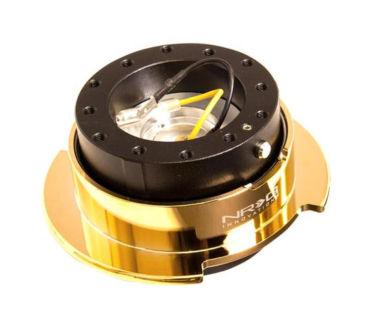 NRG SRK-250BK/CG Quick Release Kit Gen 2.5 - Black Body / Chrome Gold Ring