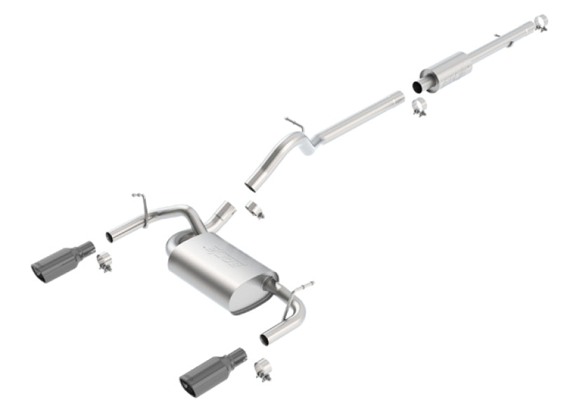 Borla 140459BC 12-16 Jeep Wrangler 3.6L AT/MT 4DR 4WD S SQ RL AC SR 2.5in 2in TIP 3.5inx3.28in Black Chrome