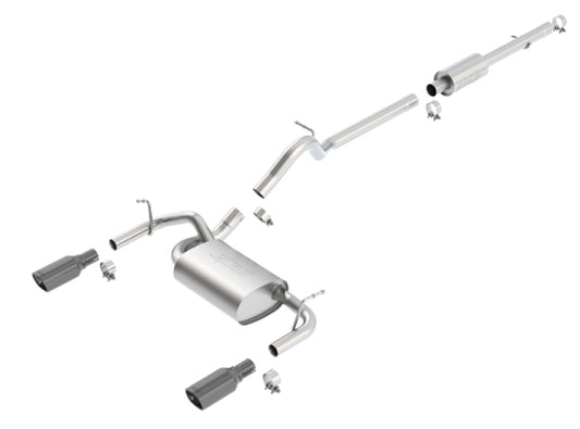 Borla 140459BC 12-16 Jeep Wrangler 3.6L AT/MT 4DR 4WD S SQ RL AC SR 2.5in 2in TIP 3.5inx3.28in Black Chrome