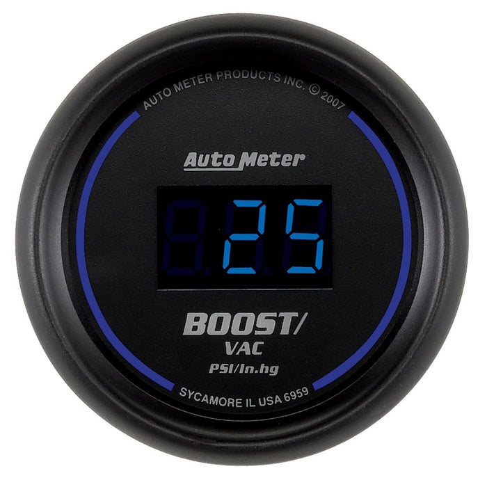 AutoMeter 6959 Autometer Cobalt Digital 52.4mm Black Vacuum/Boost Gauge