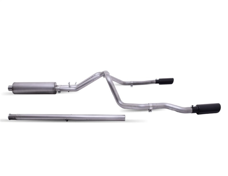 Gibson 65713B 20-21 Chevy Silverado 6.6L 2.5in Cat-Back Dual Split Exhaust System Stainless - Black Elite