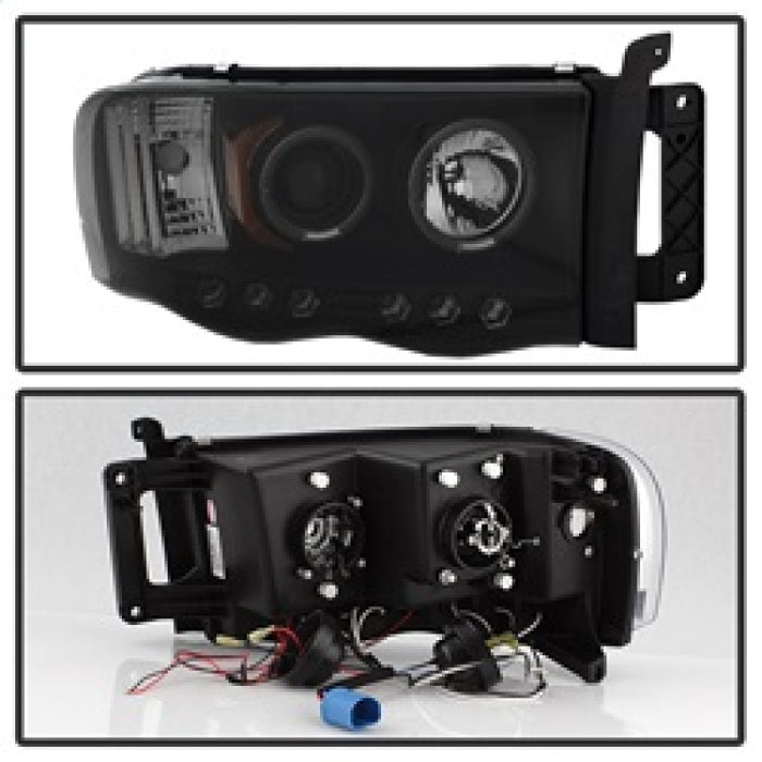 SPYDER 5078384 Spyder Dodge RAM 1500 02-05 03-05 Projector Headlights LED Halo LED Blk Smke PRO-YD-DR02-HL-BSM