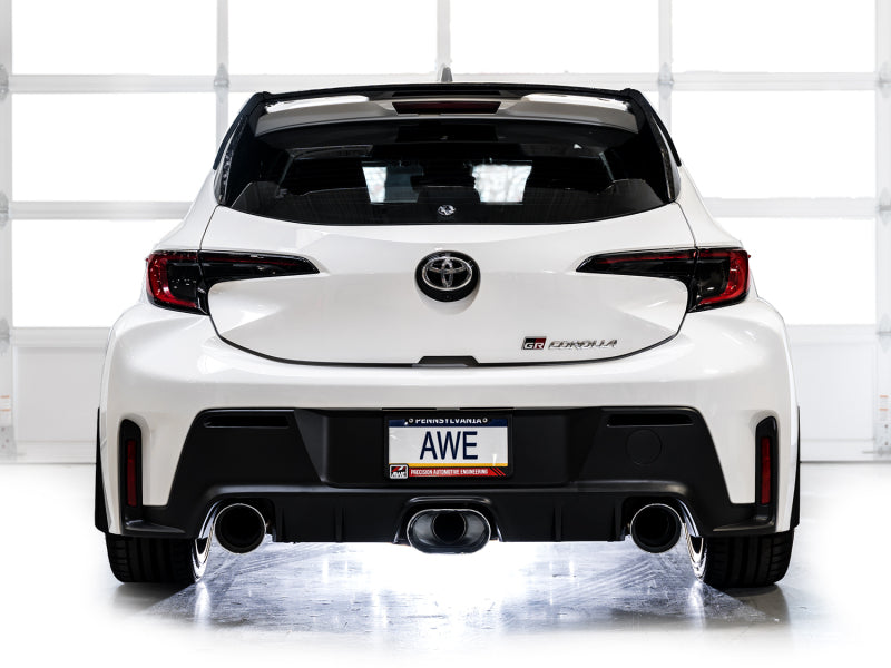 AWE Tuning 3020-52472 AWE 23-24 Toyota GR Corolla Track Edition Catback Exhaust - Chrome Silver Tips