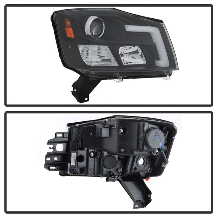 SPYDER 5085504 Spyder 04-15 Nissan Titan / 04-07 Nissan Armada V2 Projector Headlights - Black PRO-YD-NTI04-DRL-BK