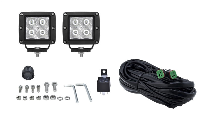 Hella 357204821 HVF Cube 4 LED Off Road Kit - 3.1in 2X12W