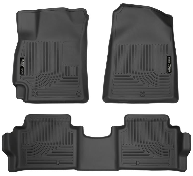 Husky Liners 98871 2017 Hyundai Elantra Weatherbeater Black Front and Second Row Floor Liners