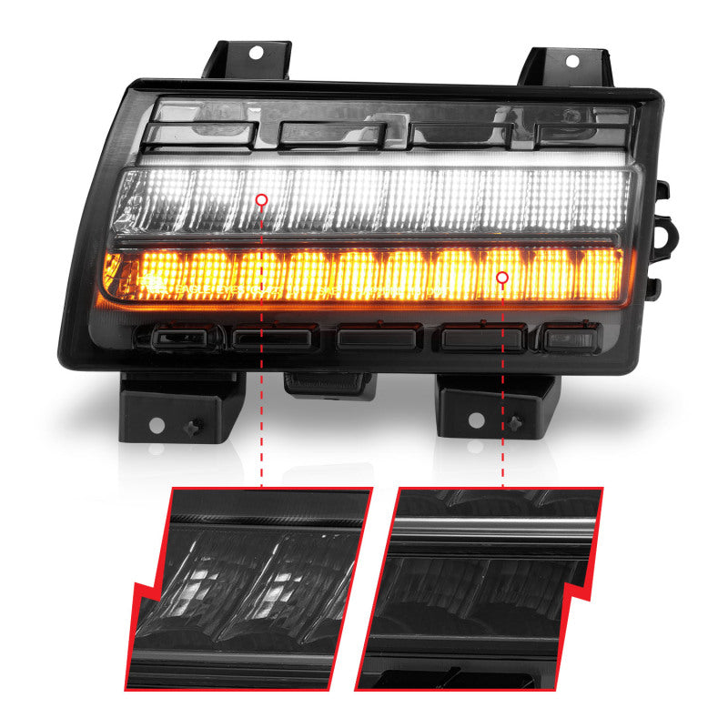 ANZO 511088 Wrangler 18-21/Gladiator 20+ LED Side Marker Lights Smoke w Sequential Signal