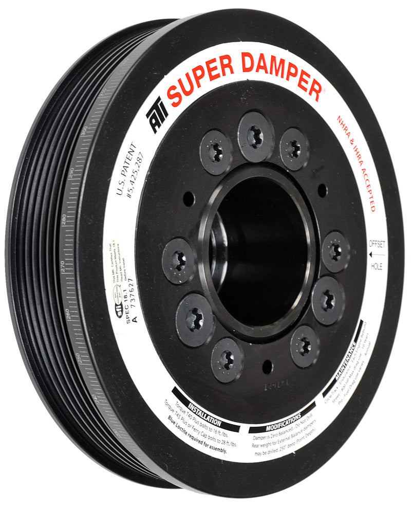 ATI ATI917289 Damper - 6.78in - AL - 6 Grv - 10 Per UD - LS1/2/3/6/L76 - 97-13 28T 8mm HTD Drive Rear - 3 Rng