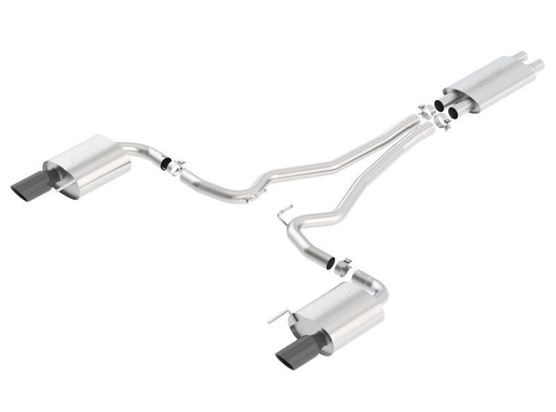 Borla 140589BC Touring Cat-Back 15 Ford Mustang GT 5.0L V8 MT/AT 2.5in pipe Black 4in tip