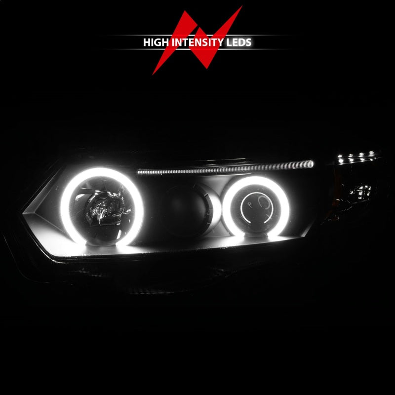 ANZO 121062 2006-2011 Honda Civic Projector Headlights w/ Halo Black (CCFL)