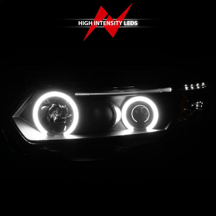 ANZO 121062 2006-2011 Honda Civic Projector Headlights w/ Halo Black (CCFL)