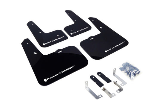 Rally Armor MF24-UR-BLK/WH 12-18 Hyundai Veloster Black UR Mud Flap w/ White Logo