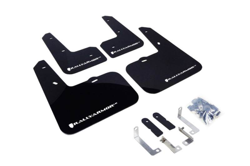Rally Armor MF24-UR-BLK/WH 12-18 Hyundai Veloster Black UR Mud Flap w/ White Logo