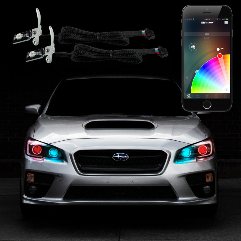 XKGLOW XK042009 XK Glow 2xRGB Demon Eye Million Color Smartphone App Controlled Kit