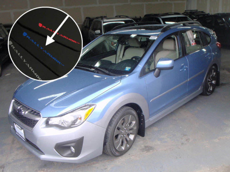 Rally Armor MF22-UR-BLK/BL 12-16 Subaru Impreza 4D/5D Black UR Mud Flap w/Blue Logo