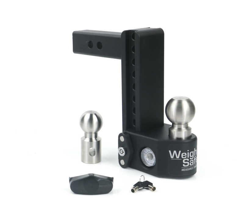 Weigh Safe SWS8-2 8in Drop Hitch w/Built-in Scale & 2in Shank (10K/15K GTWR) - Steel