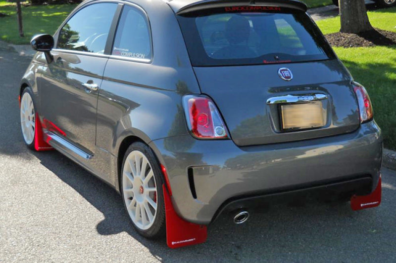 Rally Armor MF25-UR-RD/WH 12-18 Fiat 500 Red Mud Flap w/White Logo