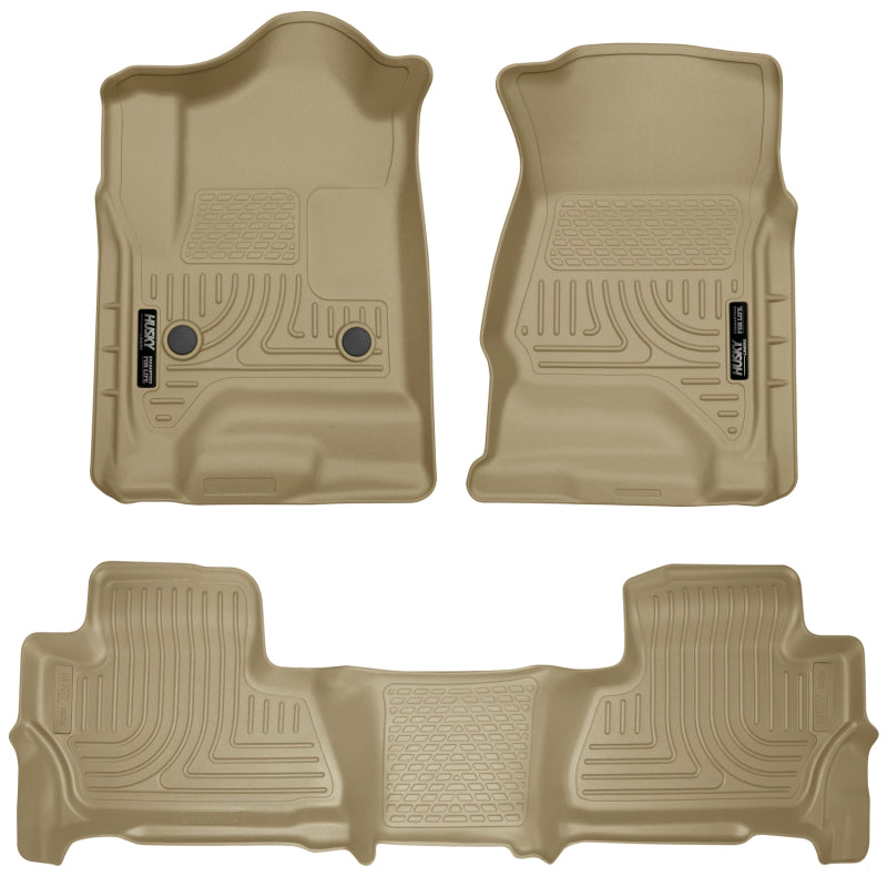 Husky Liners 99213 2015 Chevy/GMC Suburban/Yukon XL WeatherBeater Combo Tan Front & 2nd Seat Floor Liners