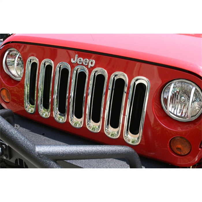 Rugged Ridge 11306.20 Grille Inserts Chrome 07-18 Jeep Wrangler