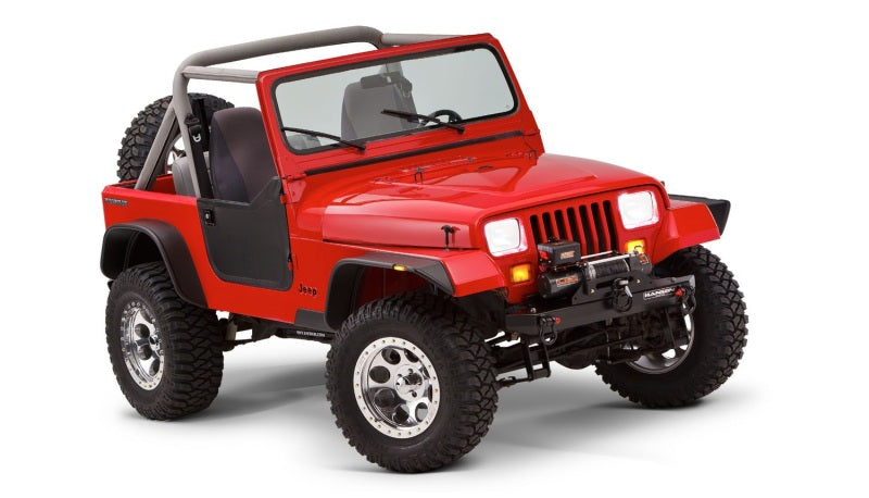 Bushwacker 10924-07 87-95 Jeep Wrangler Flat Style Flares 4pc Excludes Renegade - Black