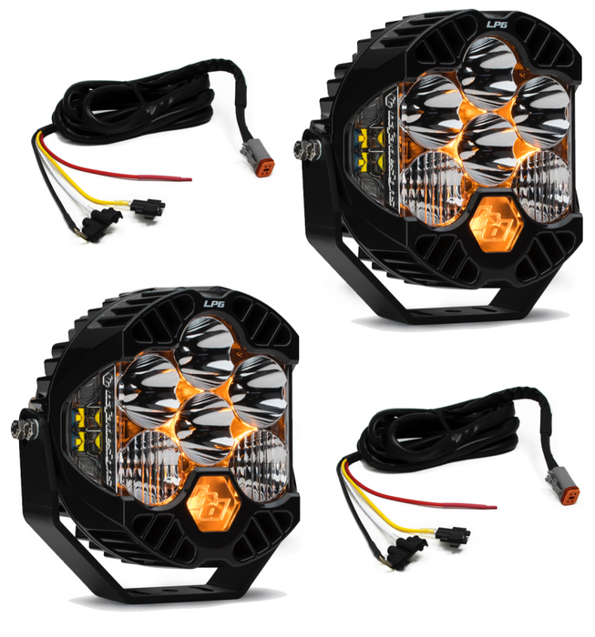 Baja Designs 447671UP Jeep JL/JT Rubicon Steel Bumper LED Light Kit LP6 w/Upfitter