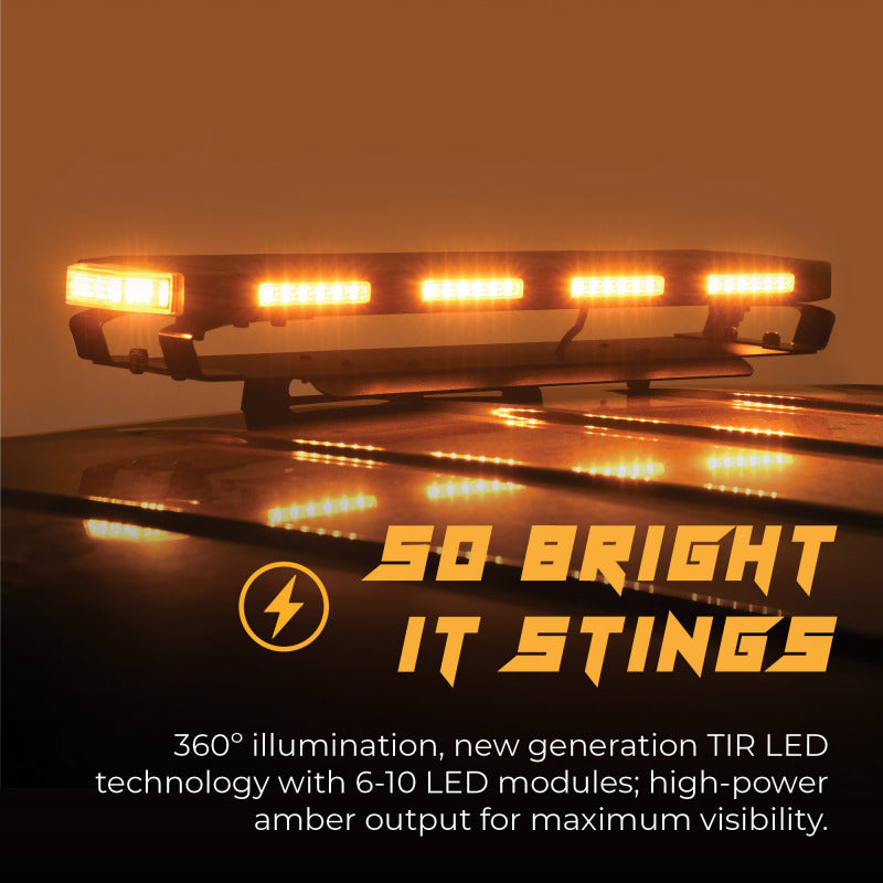 Putco 950248 48In Universal 48In Tri Color Hornet Light (Amber/Blue/White) - LED Stealth Rooftop Strobe Bar