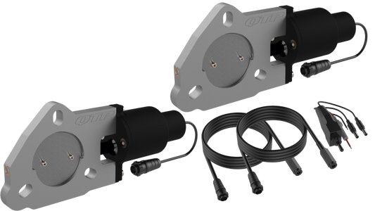 QTP QTEC45 2.25in Bolt-On QTEC Dual Electric Cutout Valves - Pair