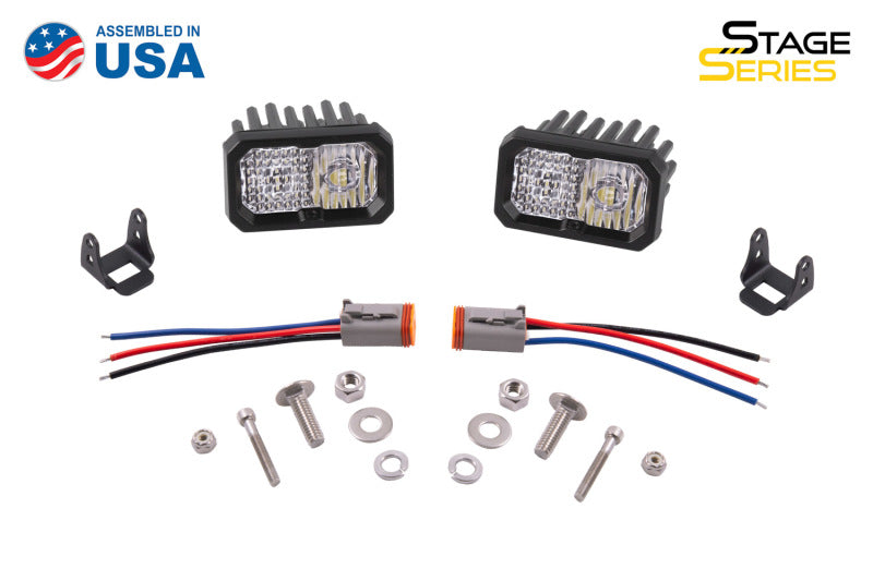 Diode Dynamics DD6388P Stage Series 2 In LED Pod Sport - White Combo Standard ABL (Pair)