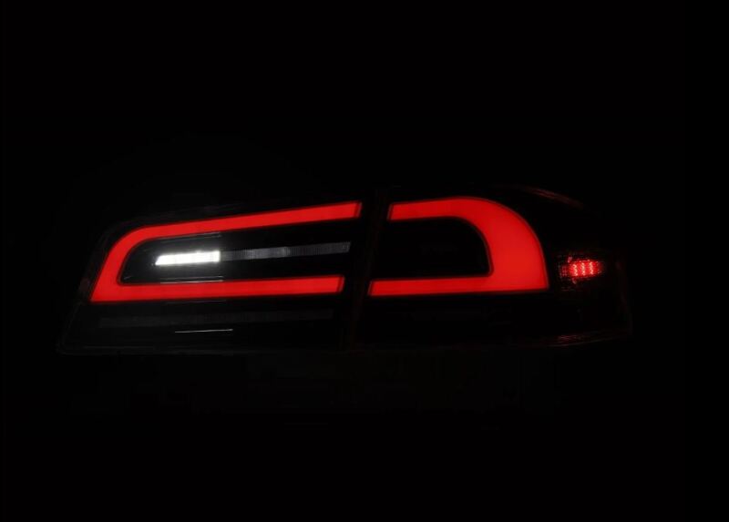 AlphaRex 601130 12-21 Tesla Model S LUXX-Series LED Tail Lights - Black/Red