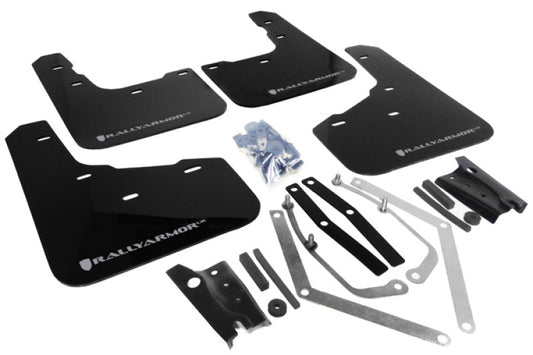 Rally Armor MF29-UR-BLK/SIL 13-19 Ford Fiesta ST Black UR Mud Flap w/Silver Logo