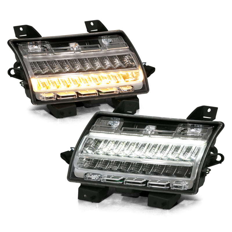 ANZO 511083 18-19 Jeep Wrangler JL Halogen Chrome Clear w/ Sequential Signal