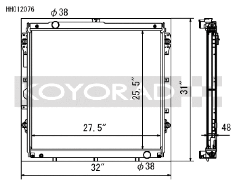 Koyo HH012076 Toyota 10-13 Tundra 4.6L/07-13 Tundra 5.7L V8 (AT) Racing Radiator *Requires SK-C13*